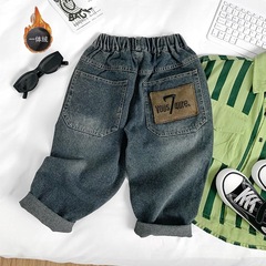 子供服春秋ファッション百合街頭洋風レジャー男女童ファッション中小童ゆるいカウボーイ韓国版個性