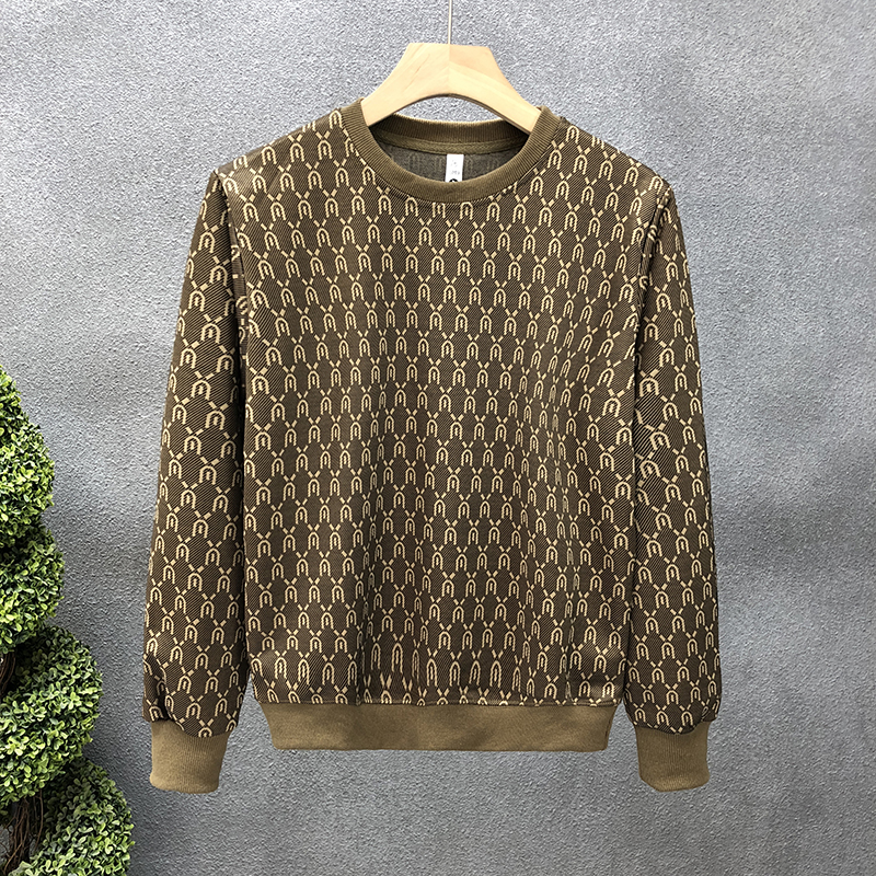 Luxury Printed Sweatshirt Men's Spring Autumn Trendy Brand Slim Long Sleeve Shirt 2024 New Men's Bottoming Shirt Top_voghion.com