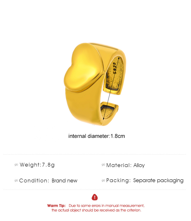 retro heart open ring female fashion geometric butterfly copper ring