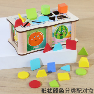 Montessori Classification Early Education Coin Box Baby Color Cognitive Shape Building Blocks Matching Teaching Aids Baby Educational Toys