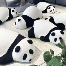 趴趴熊猫沙发高级休闲儿童单人动物可爱座椅客厅黑白懒人沙发卧室