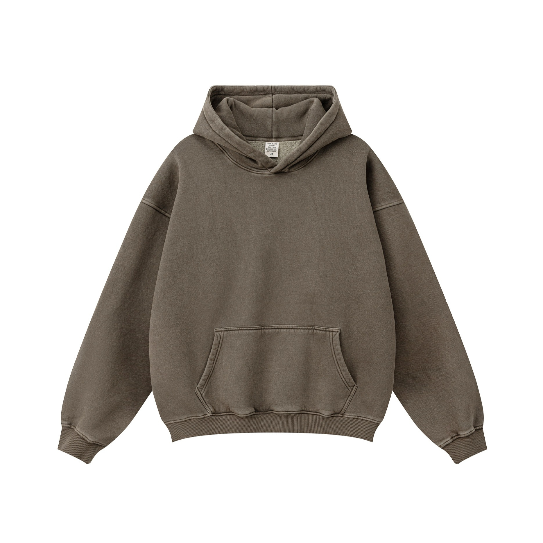 Men's Clothing high street trend heavy washed loose washed plus velvet hoodie oversize sweater hoodies_voghion.com