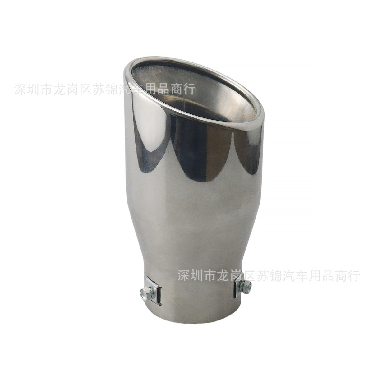Car Modification Large-Diameter Tailpipe 76mm Interface Stainless Steel Exhaust Pipe Double-Layer Thickened Silencer Angled Tailpipe