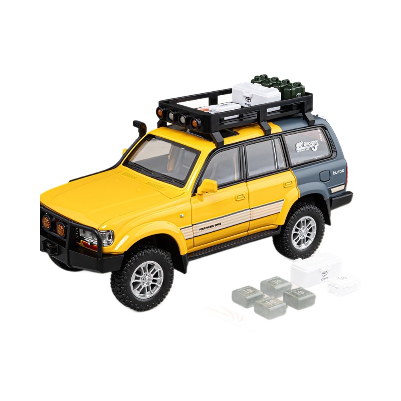 1:24 TOYOTA LAND CRUISER LC80 시뮬레이션 합금 모델 음향 광학 힘 조향 어린이 남성 장난감 디스플레이