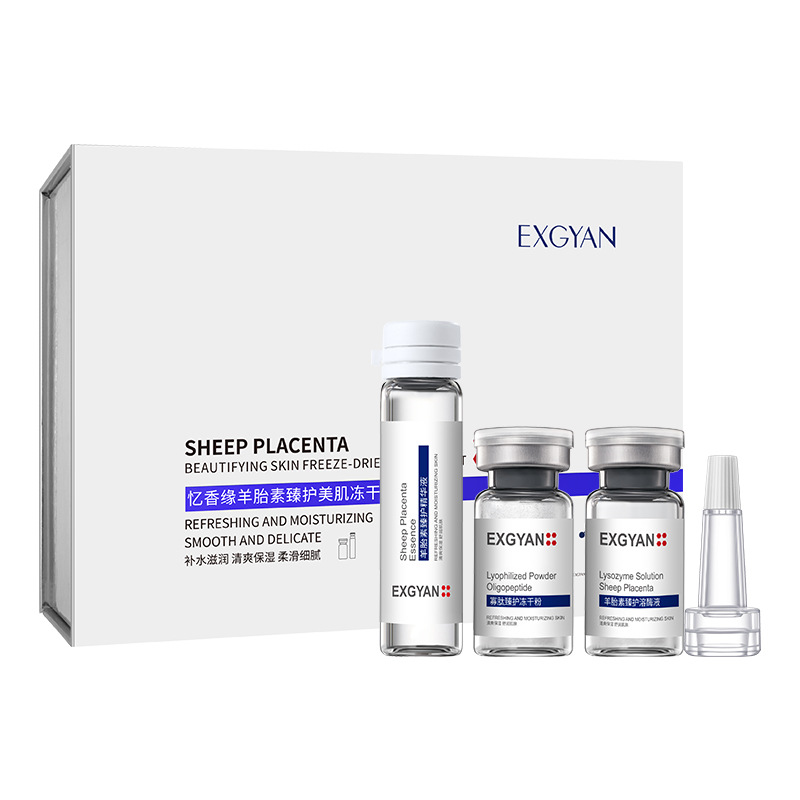 Yixiangyuan placenta de oveja congelada en polvo para hidratar, humectar y rejuvenecer la piel, caja de polvo congelado para mejorar la piel