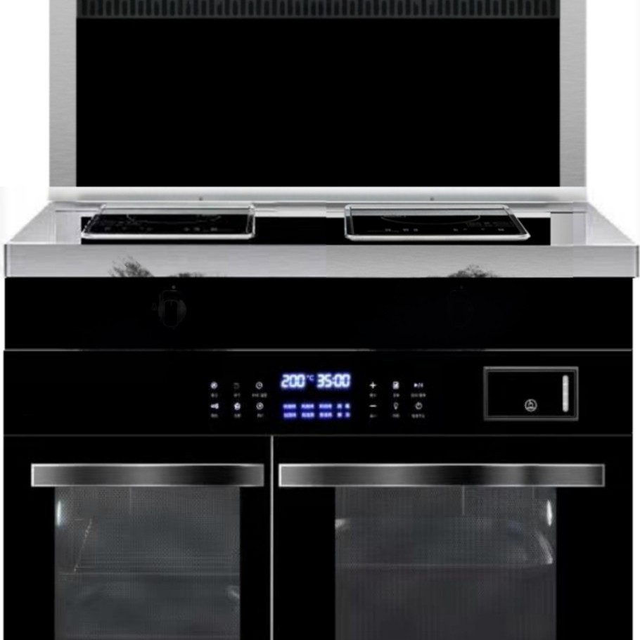 Double induction cooker integrated stove one-piece all-in-one left steaming right baking range hood stove disinfection cabinet steaming oven low price