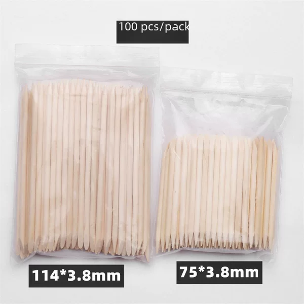 Nail Art Wooden Sticks, Rhinestone Applicator Sticks, 114mm Nail Art Tool Kit, Wooden Sticks for Applying Nail Tips, Birch Wood Sticks, 100 Pieces Per Pack