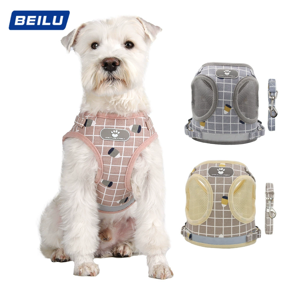 Трансграничный поводок для собак, жилет в клетку, светоотражающий поводок для кошек и собак, универсальная веревка для прогулок для собак, шлейка для домашних животных