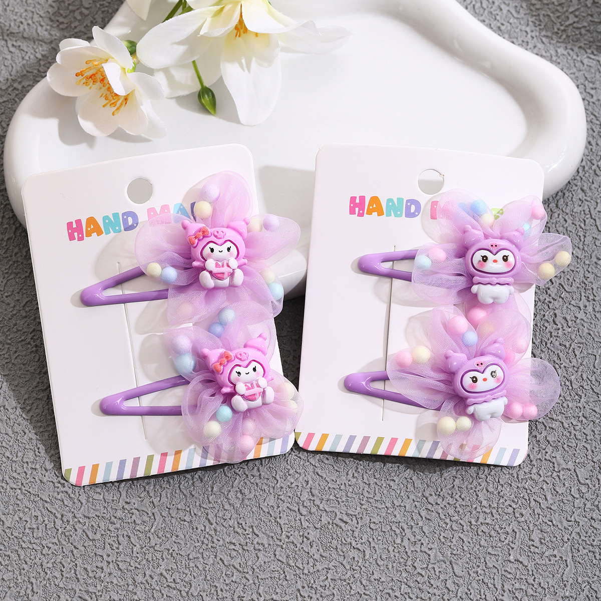 Niños lindo Kuromi horquilla tocado niña bebé flequillo clip lateral horquilla clip clip de dibujos animados niña accesorio para el cabello