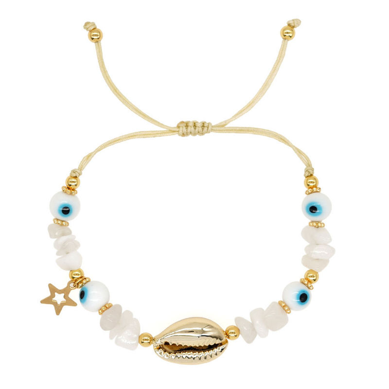 Amazon's Best-selling Golden Shell Bracelet, Evil Eye Chain with Five-pointed Star, Companion Bracelet for Family and Friends Amazon's Best-selling Golden Shell Bracelet, Evil Eye Chain with Five-pointed Star, Companion Bracelet for Family and Friends