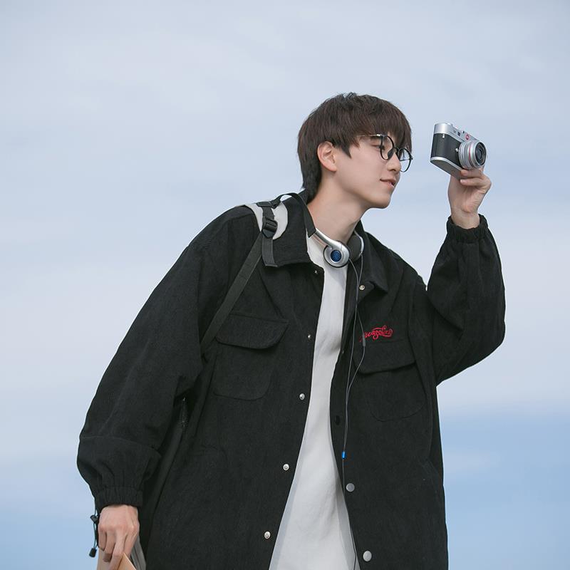 Workwear chaqueta de los hombres otoño nuevo BF estilo perezoso estilo japonés cityboy Hong Kong estilo moda marca ins suelta chaqueta casual