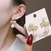 Long silver needle, design universal earrings, silver 925 sample, internet celebrity, trend of season