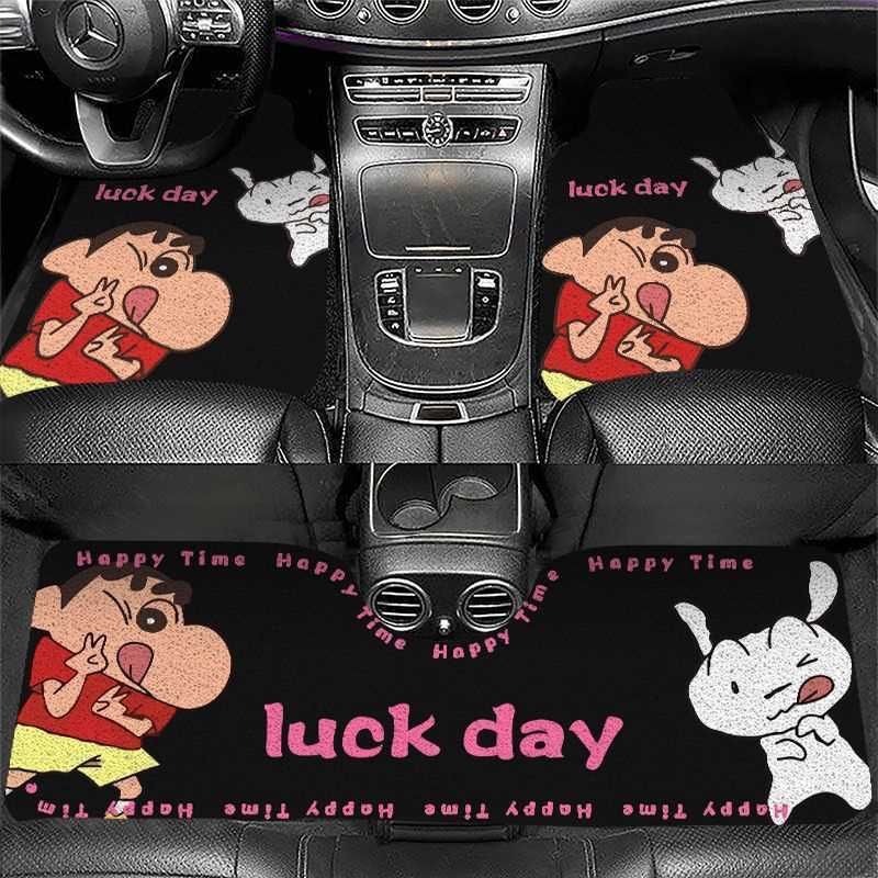 Cross-border TEMU delivery of Crayon Shin-chan car floor mats, thickened silk loop mats, non-slip, dirt-resistant, cuttable, wear-resistant floor mats