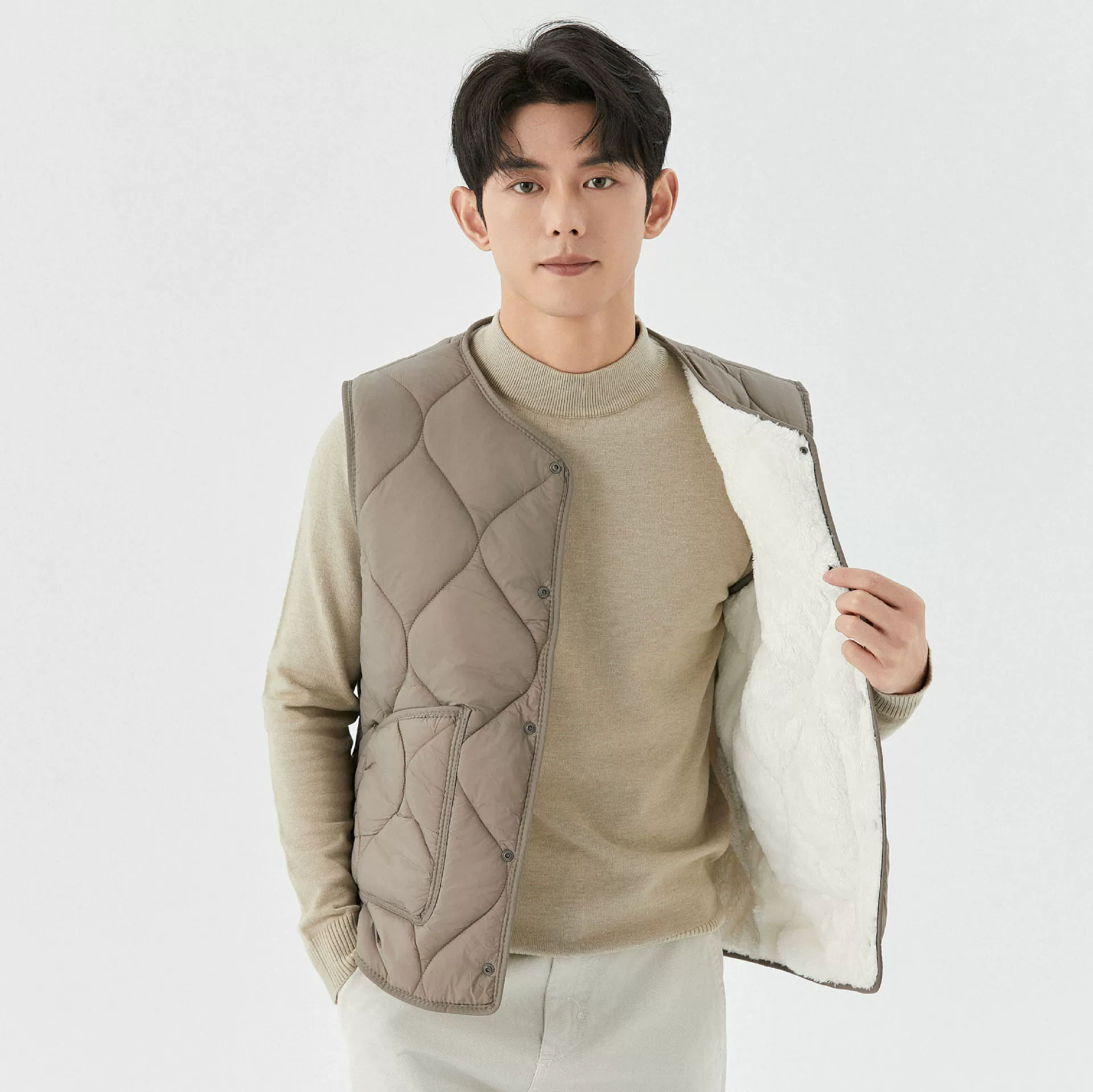 Оптовая продажа новых мужских и женских универсальных мужских осенних и зимних легких плюшевых повседневных мужских домашних пар пряжка хлопковый жилет 2502