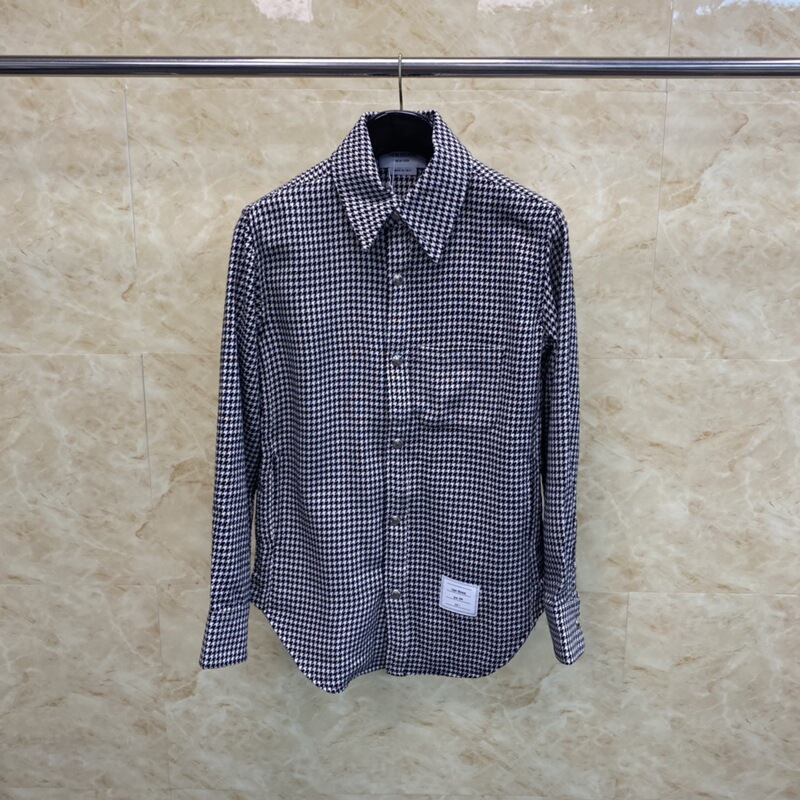 Tb Factory Direct Sales New Spring and Summer Wool Houndstooth Jacket Long-Sleeved Shirt Men's Casual, Comfortable and Versatile Tb Factory Direct Sales New Spring and Summer Wool Houndstooth Jacket Long-Sleeved Shirt Men's Casual, Comfortable and Versatile