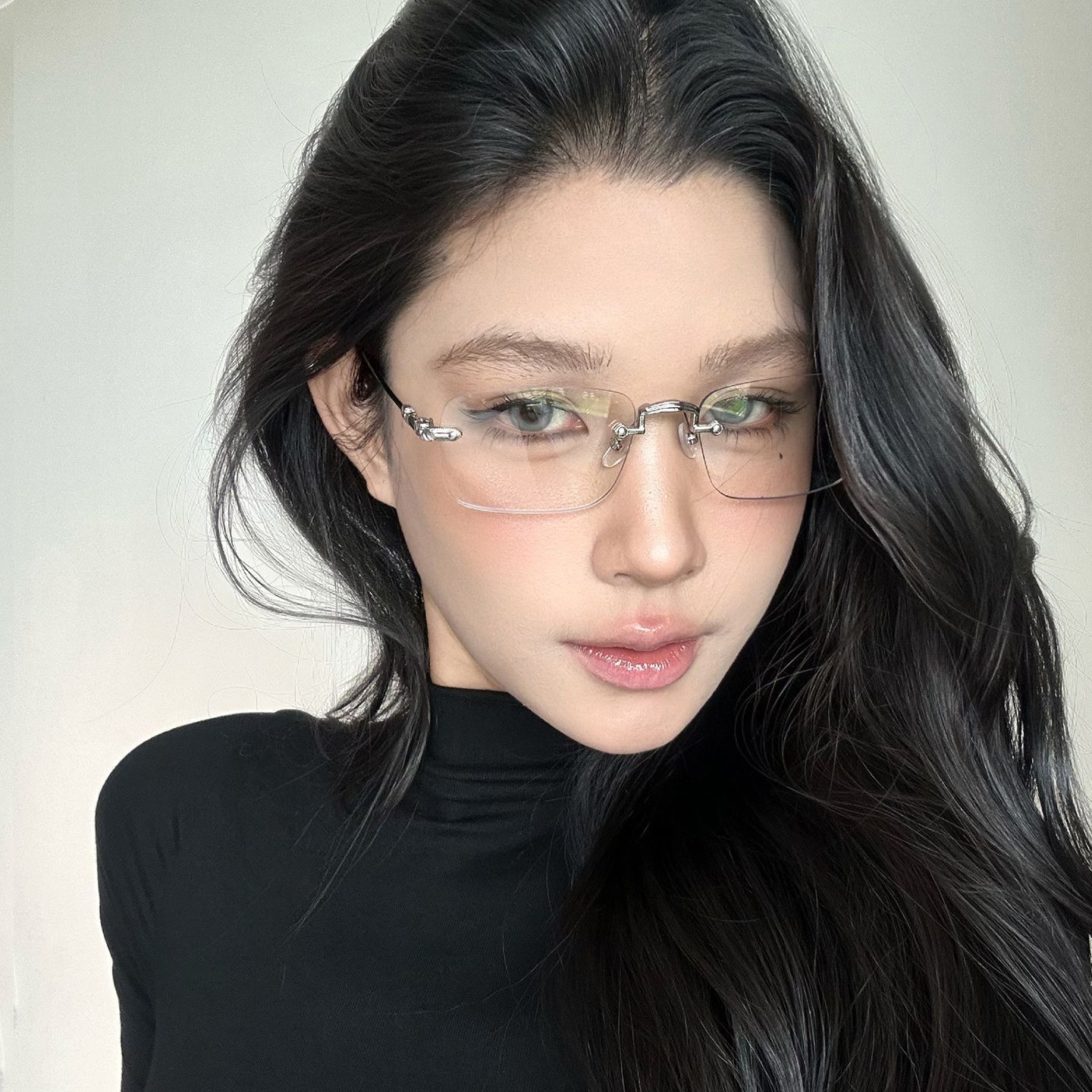 Ultra-Light Frameless Retro Glasses for Mature Women, High-End, Can Be Fitted with Prescription Lenses, Blue Light Blocking, Frameless Design