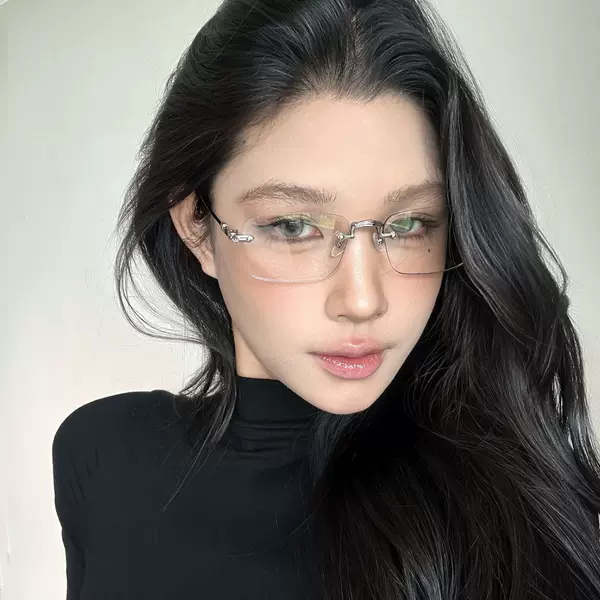 Ultra-Light Frameless Retro Glasses for Mature Women, High-End, Can Be Fitted with Prescription Lenses, Blue Light Blocking, Frameless Design