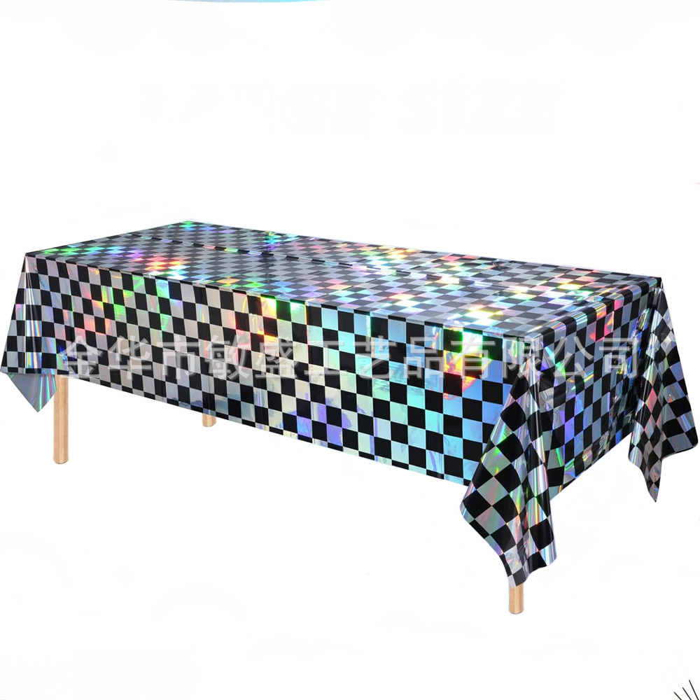 Nuevo toal de mesa láser decoración de fiesta láser toal de mesa de película de aluminio desechable toal de mesa láser reflectante de cumpleaños
