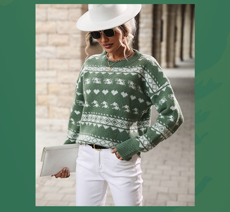 Loose Round Neck Christmas Sweater nihaostyles wholesale Christmas costumes NSYYF89324