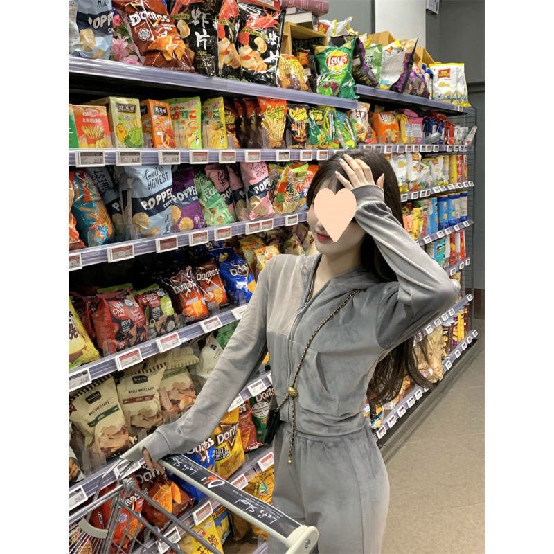 ActiveGo Winter Velvet Running Sports Casual For Women 2025 New Autumn Pure Desire Hooded Sweatshirt Two-Piece Set Trendy_desvips.com
