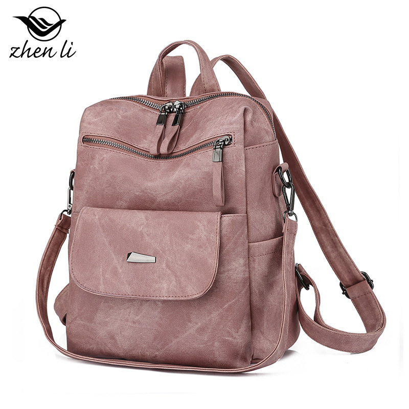 Zhenli Cross-Border Wholesale Large-Capacity Cross-Border Women's Casual Backpack Double Shoulder Women's Bag Retro Backpack for Women