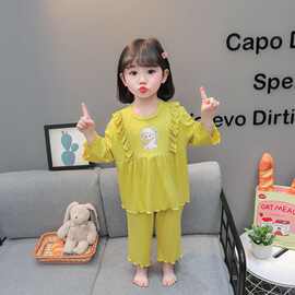 睡衣新款2026夏季儿童家居服空调服中小童公主风凉爽睡衣两件套潮
