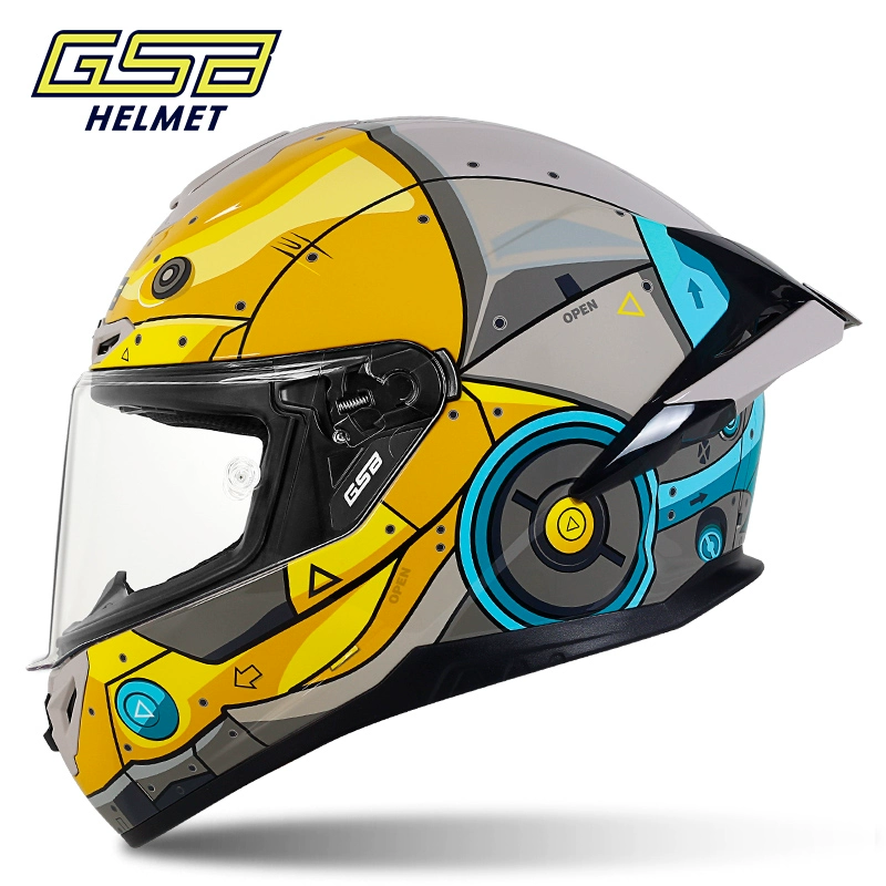 Мотошлем GSB 361GT, полнолицевой с удлинённым задним крылом, размеры S–3XL