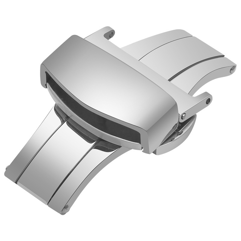 Suitable for Xiaomi Huawei Apple Watch Strap Accessories Double Press Butterfly Buckle Stainless Steel Buckle Belt Buckle Folding Buckle