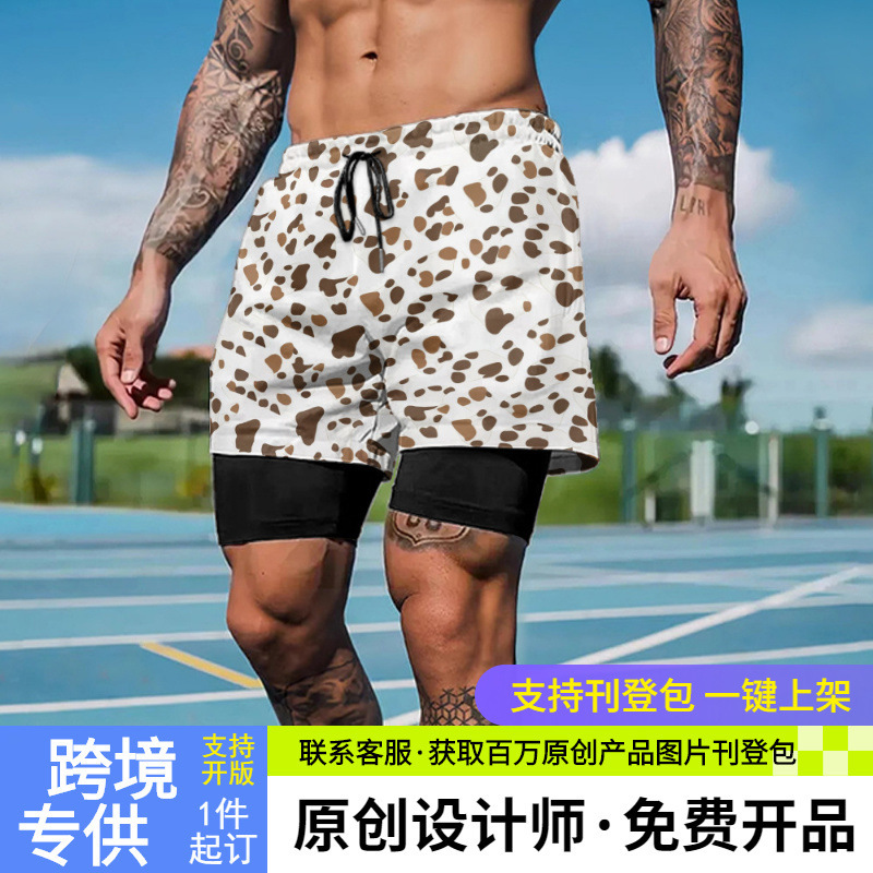 Fake Two-Piece American Basketball Shorts for Men, Summer Training Cycling Shorts, Running Quick-Dry Double-Layer Fitness Sports Shorts with Lining Fake Two-Piece American Basketball Shorts for Men, Summer Training Cycling Shorts, Running Quick-Dry Double-Layer Fitness Sports Shorts with Lining