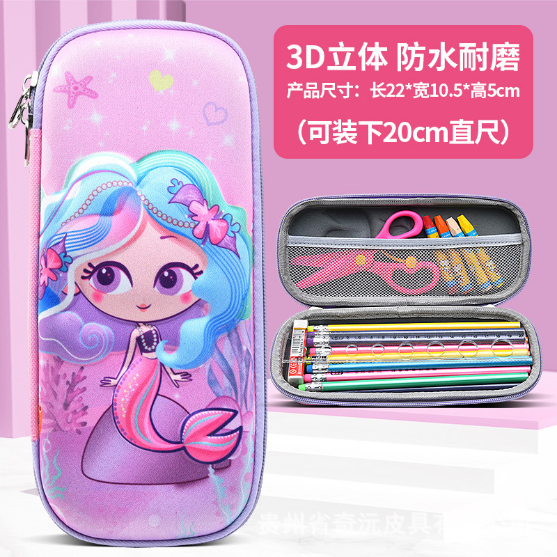 EVA papelería caja de lápices 3D tridimensional de doble capa de gran capacidad de dibujos animados niños estudiante impermeable resistente al desgaste LOGOTIPO conjunto Premio
