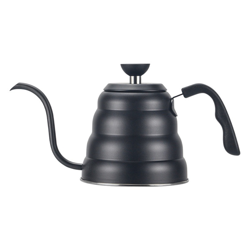 Hervidor de café manual para uso en exteriores, con termómetro, acero inoxidable 304, mango con textura de madera, versión con termómetro. image 1