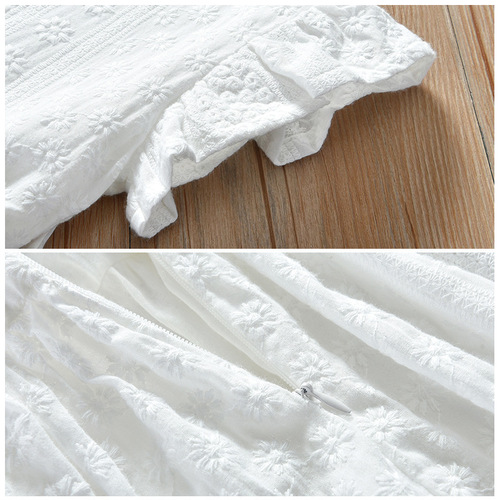 Baby princess skirt fashionable white skirt summer 2024 new children's solid color sleeveless vest skirt girls' dress
