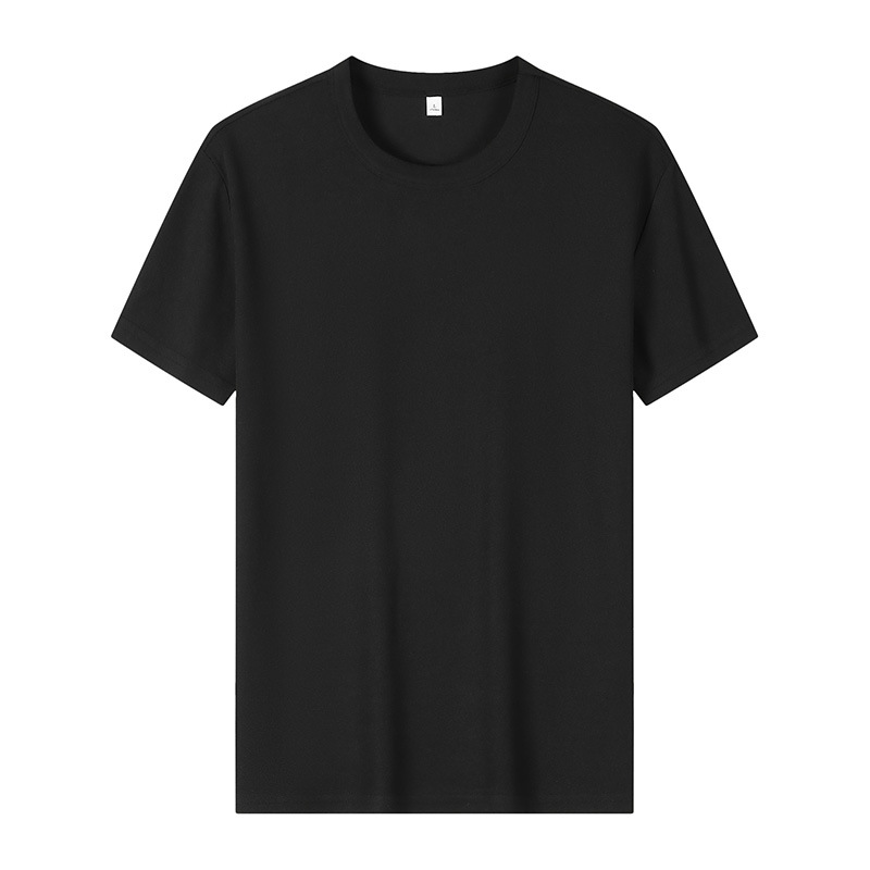 Verano tres líneas de seda de manga corta fácil de manejar cuello redondo camiseta de impresión de manga corta camiseta de impresión cultural de logotipo de impresión personalizada