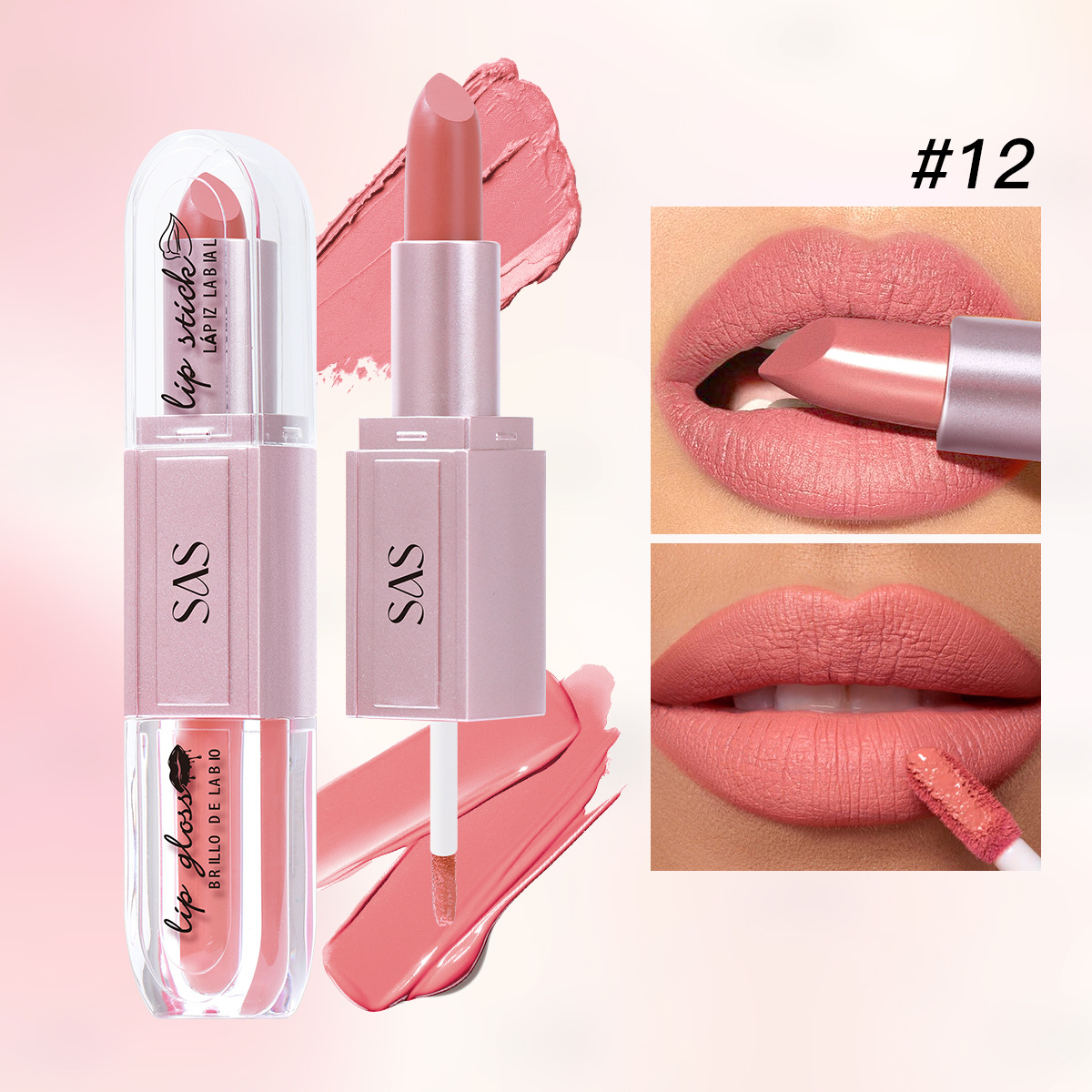 USHAS comercio exterior transfronterizo esmalte de labios terciopelo mate impermeable que no se desvanece lápiz labial largo SAC099
