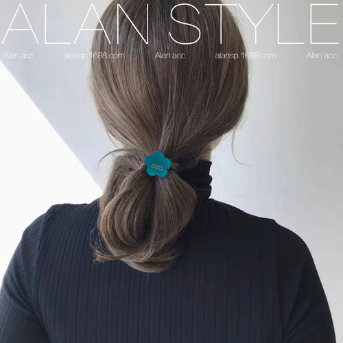 Korean france acetic acid hair rope cute flower cartoon hair tie French leopard print high ponytail hair rope hair accessories for women