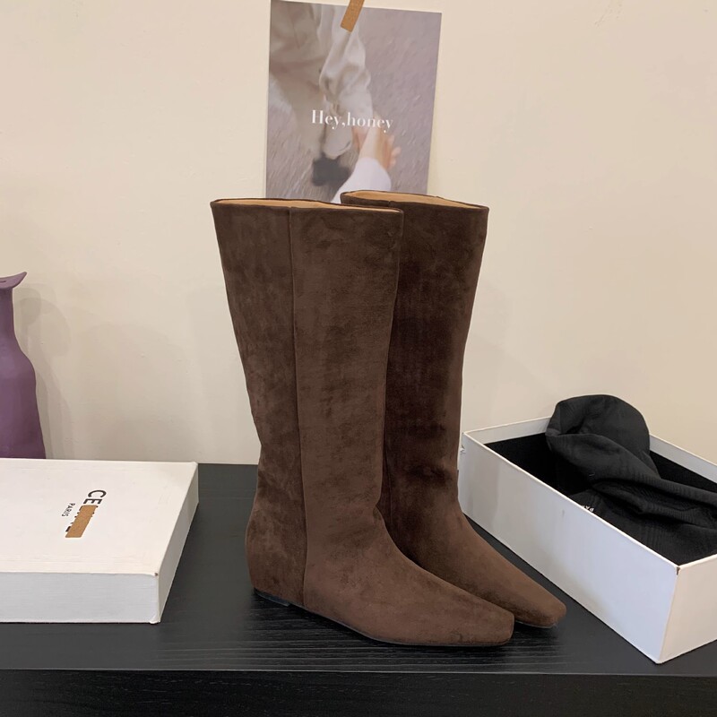 In Stock ~ 5cm Inner Height Increase Retro Knee-High Slim Boots Mid-Length Boots New Autumn and Winter Long Knight Boots for Women In Stock ~ 5cm Inner Height Increase Retro Knee-High Slim Boots Mid-Length Boots New Autumn and Winter Long Knight Boots for Women