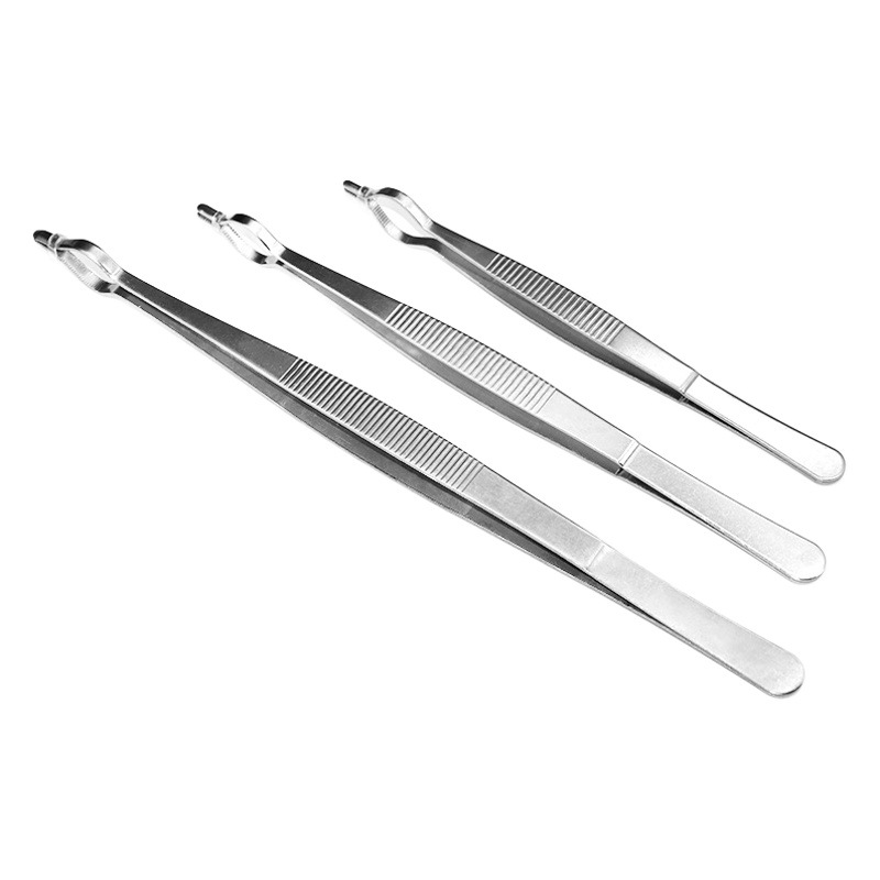 Pinzas redondas de acero inoxidable para experimentos de física, pinzas extendidas para tubos de ensayo, pinzas de cabeza redonda, resistentes a altas temperaturas, pinzas de enseñanza