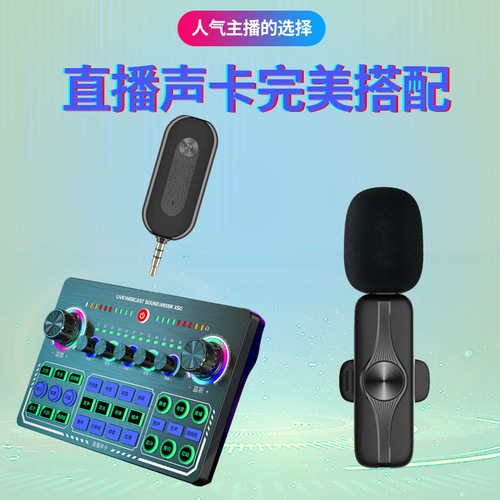 Lavalier Wireless Microphone Phone Audio Card Speaker Live Streaming Teaching Recording Noise Reduction Lavalier Mic One for Two