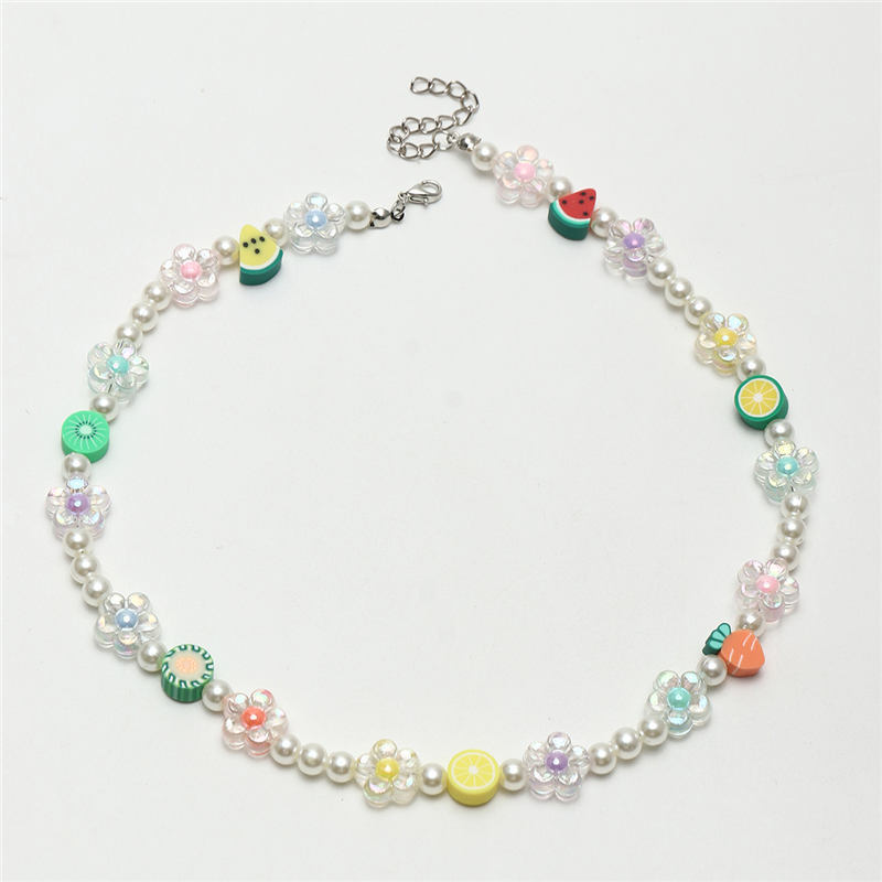 Perle De Riz Colorée Perle Fruit Collier Mignon Bijoux En Gros Nihaojewelry display picture 6