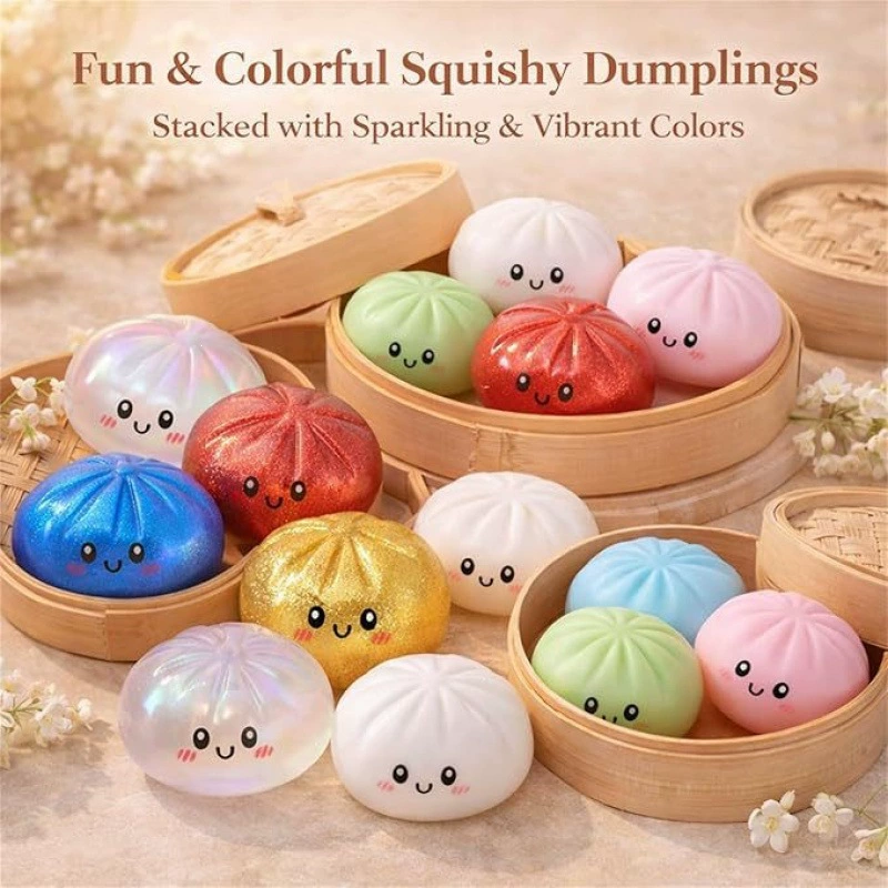 Глобальная/ граница? Glitter Dumpling squishy с коробкой игрушка для сжатия пельменя сенсорная релаксационная игрушка