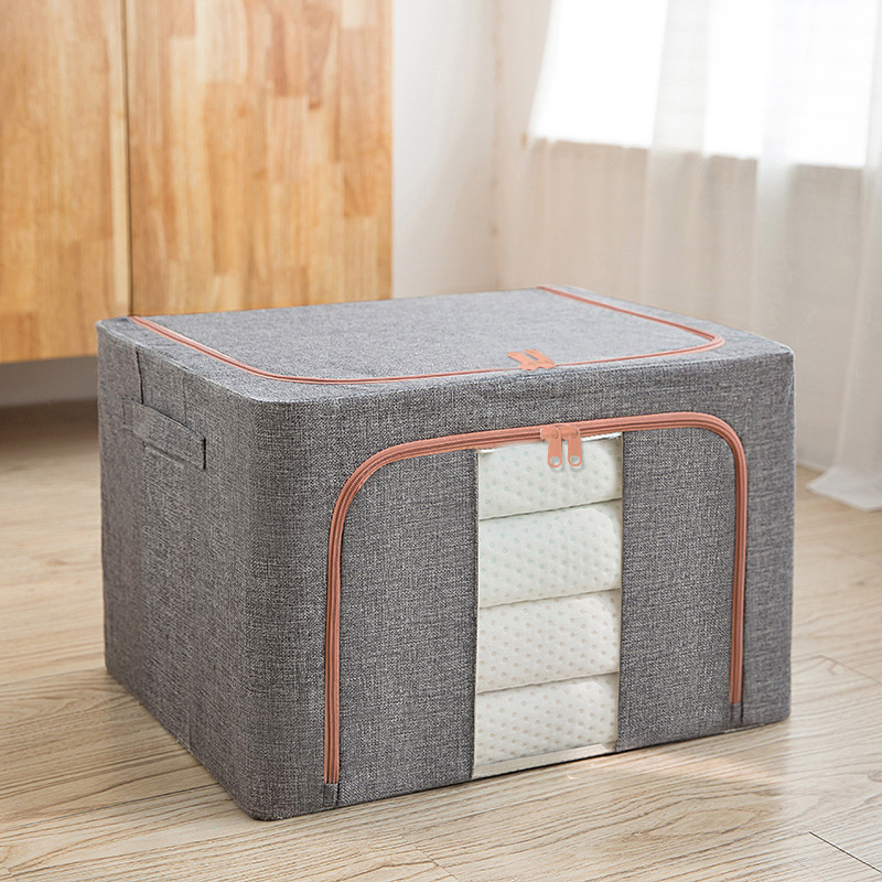 Caja de almacenamiento de ropa, ropa doméstica, edredón de algodón, lino, caja de almacenamiento plegable, armario, acabado, edredón de automóvil