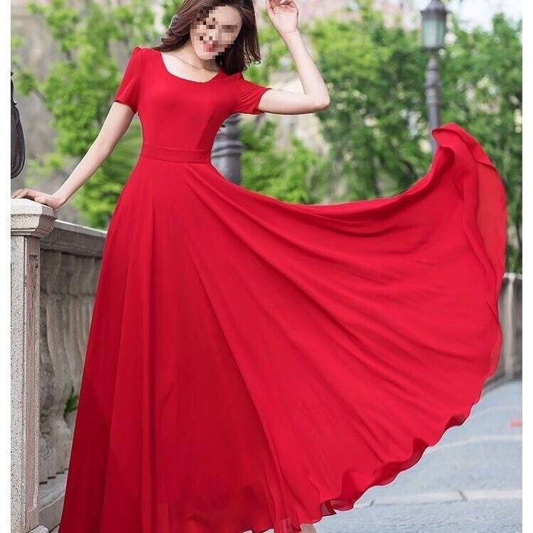 2026 Chiffon 95-Color Dress for Women, Summer Long Style, Elegant Beach Dress, Slimming, Ankle-Length, Ultra-Long Dress 2026 Chiffon 95-Color Dress for Women, Summer Long Style, Elegant Beach Dress, Slimming, Ankle-Length, Ultra-Long Dress
