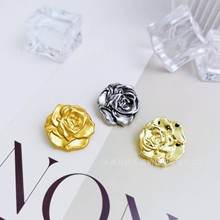 时尚金属钮扣女装时尚玫瑰花型花图手缝扣精美小香风欧美纽扣饰品