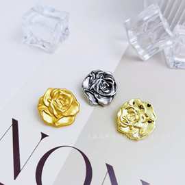 时尚金属钮扣女装时尚玫瑰花型花图手缝扣精美小香风欧美纽扣饰品