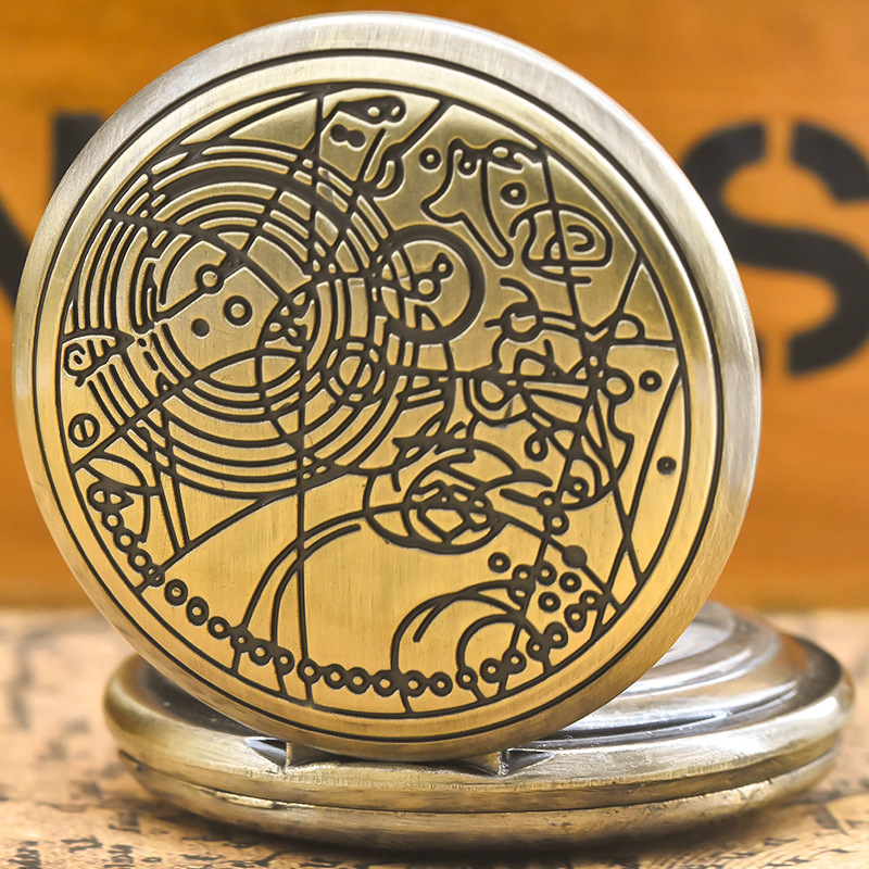 外贸货源 复古翻盖经典几何大号石英怀表 学生礼品表 厂家批发