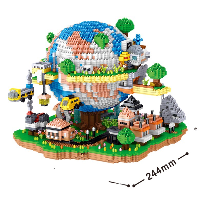 Zhe Gao diversión 8302 Aldea Global partículas de diamante en miniatura de alta dificultad de montaje creativo modelo de bloques de construcción de juguete de regalo