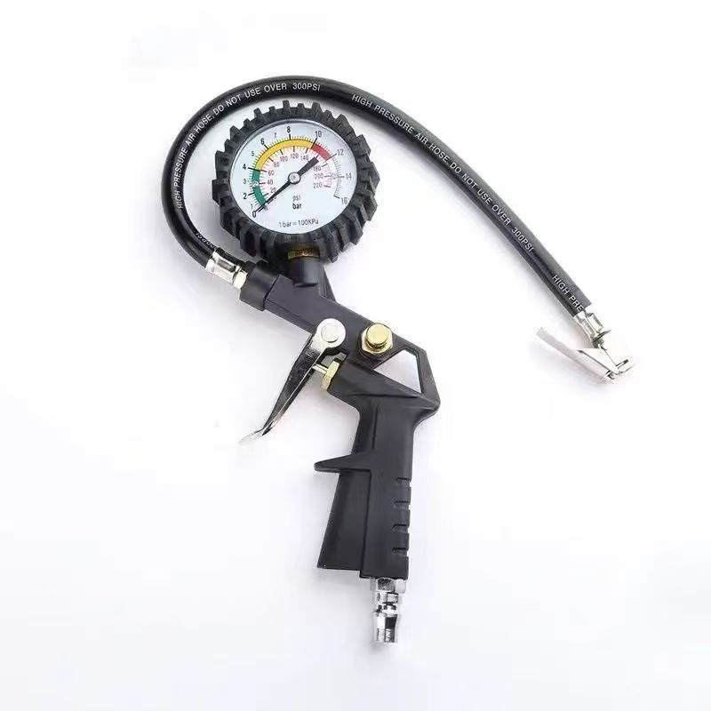 Qìchē Tire Pressure Gauge with Inflation Head Car Tire Pressure Monitor (Air pressure gauge/tire pressure gauge) - fine-mechanical-tire-pressure-gauge