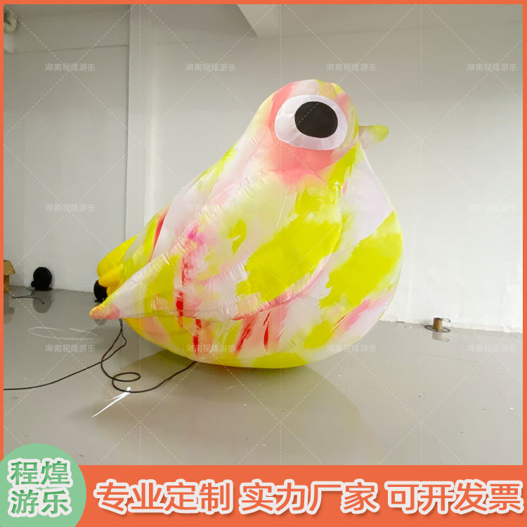 充气卡通彩色鸟麻雀春天花朵气模户外动物园景区网红氛围装饰模型