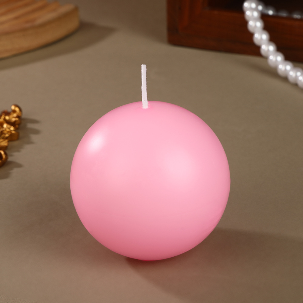 Creativa vela esférica de siete colores mayorista de bodas románticas sin humo para el hogar, bola redonda artesanal, pequeña caja de vela transfronteriza