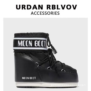Moon Boot�������Ůͬ������Ұ�ɫICON������Ͳѩ��ѥƤë